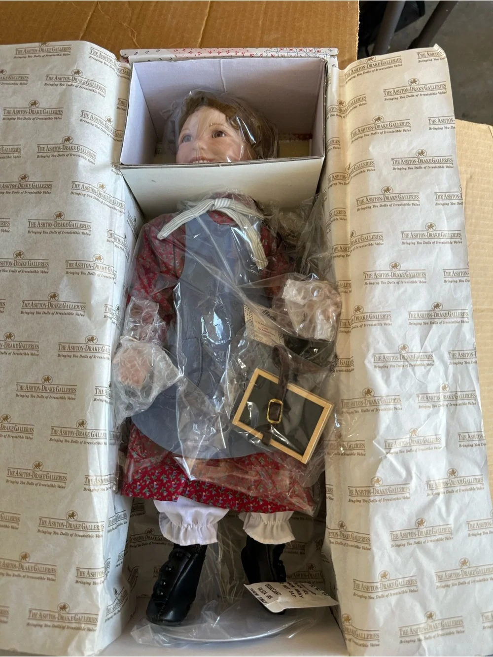 NWT Ashton Drake Set of 7 Little House on the Prairie Porcelain Dolls.